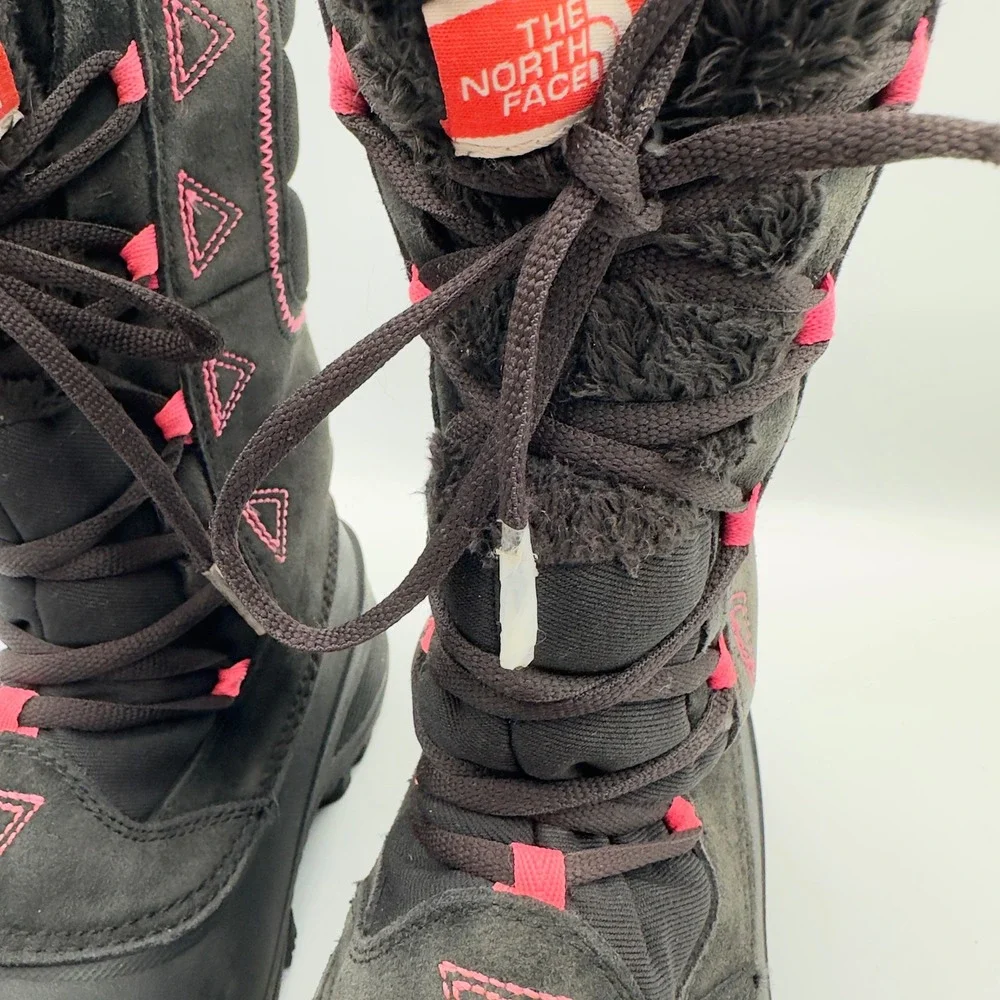 The North Face Girls Shellista Black Pink Waterproof Winter Snow Boots Size 5